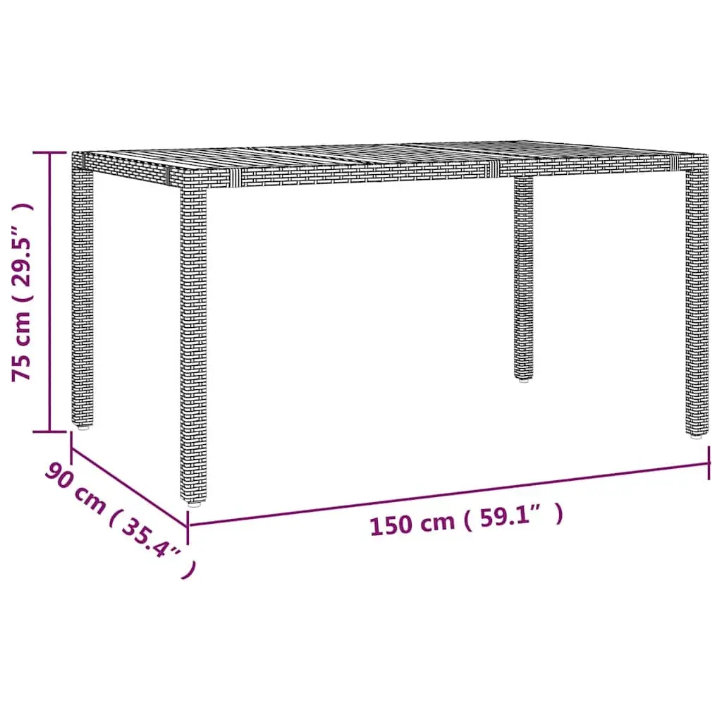 7 Piece Garden Bistro Set with Cushions Grey Poly Rattan Outdoor Furniture