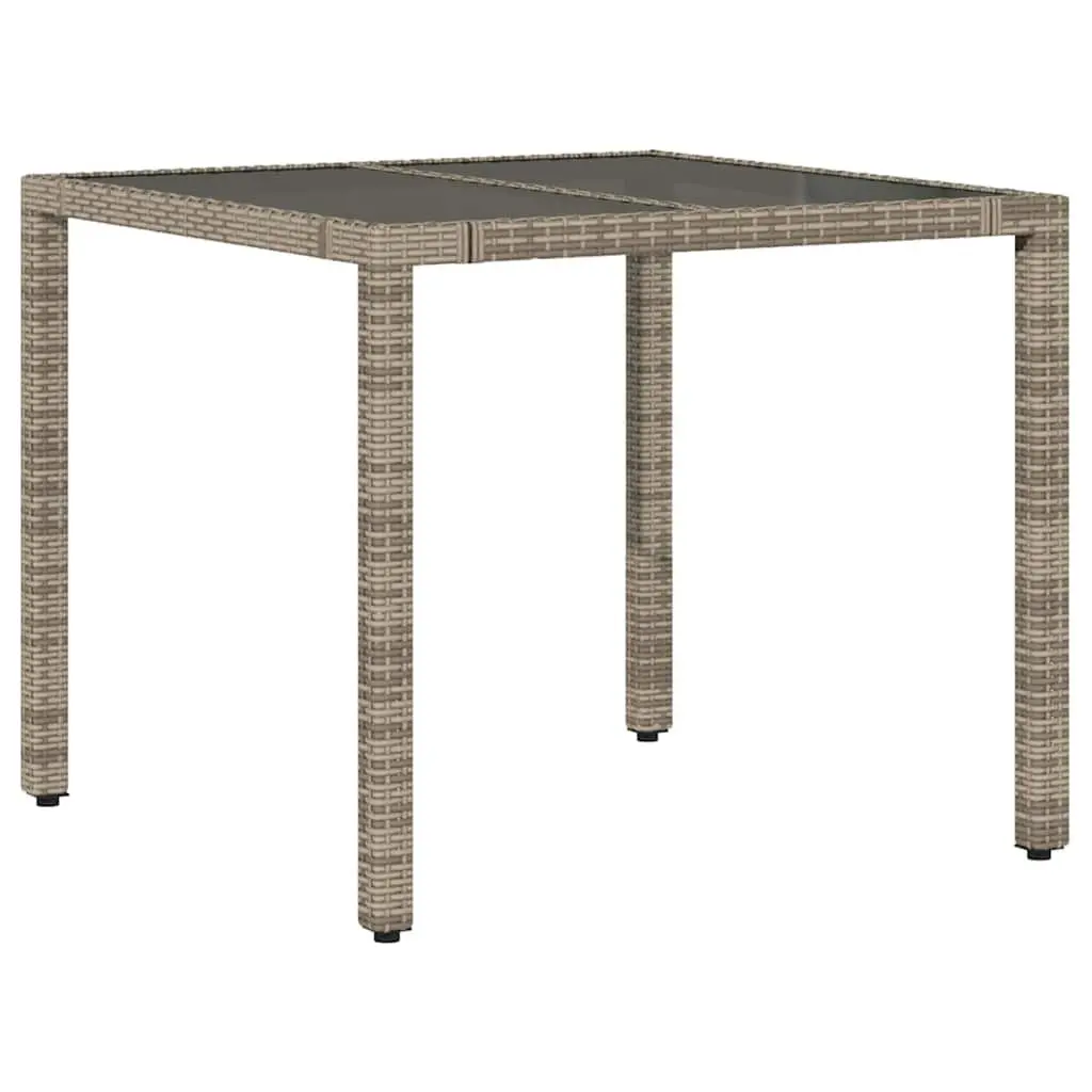 Outdoor Bistro Set Grey Poly Rattan 3 Piece Garden Furniture with Cushions