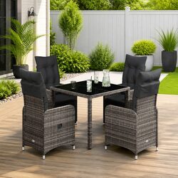 Friendly 5 Piece Garden Bistro Set with Cushions