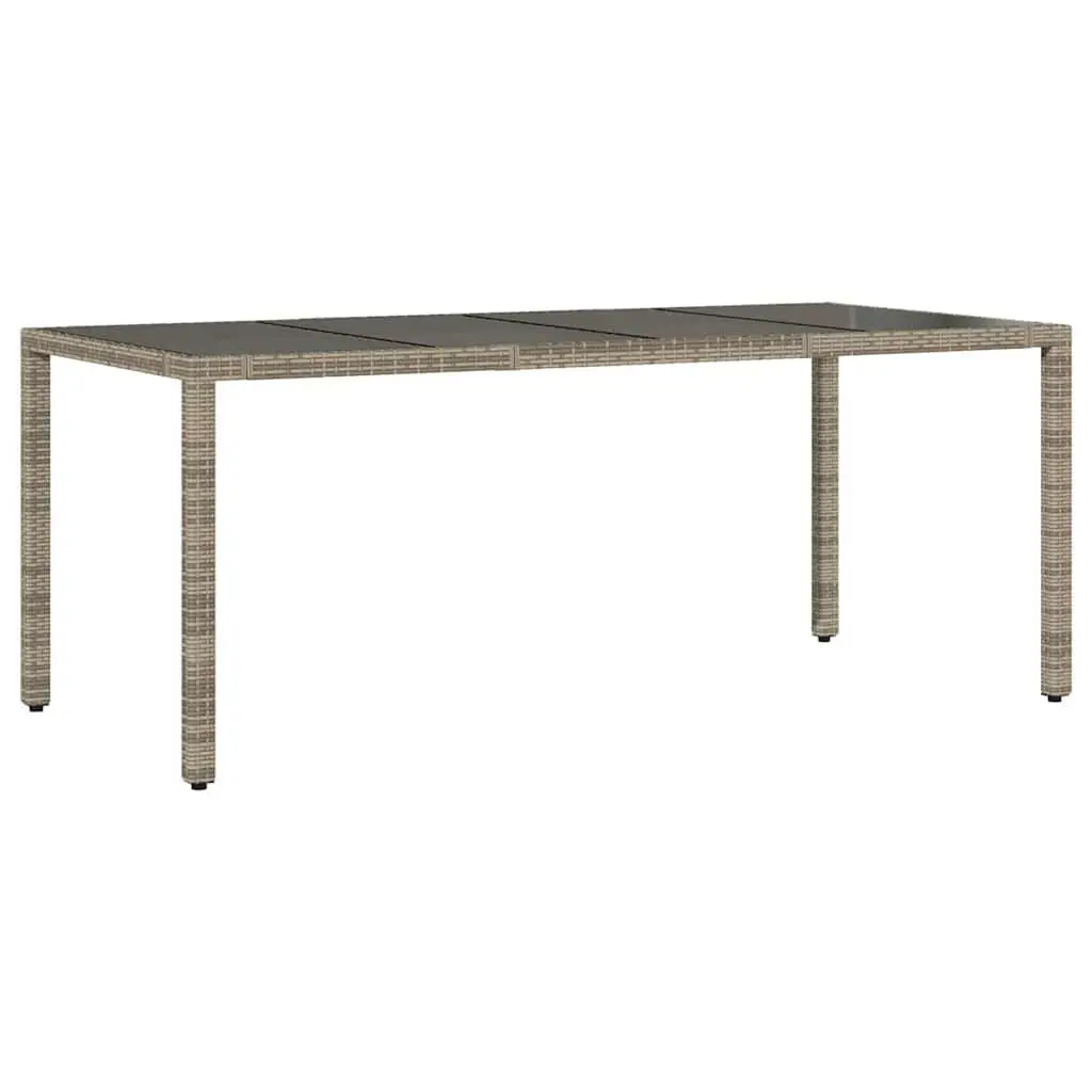 Bistro Set 7 Piece Outdoor Furniture Grey Poly Rattan with Cushions