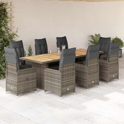 Your Friendly 9 Piece Garden Bistro Set with Cushions