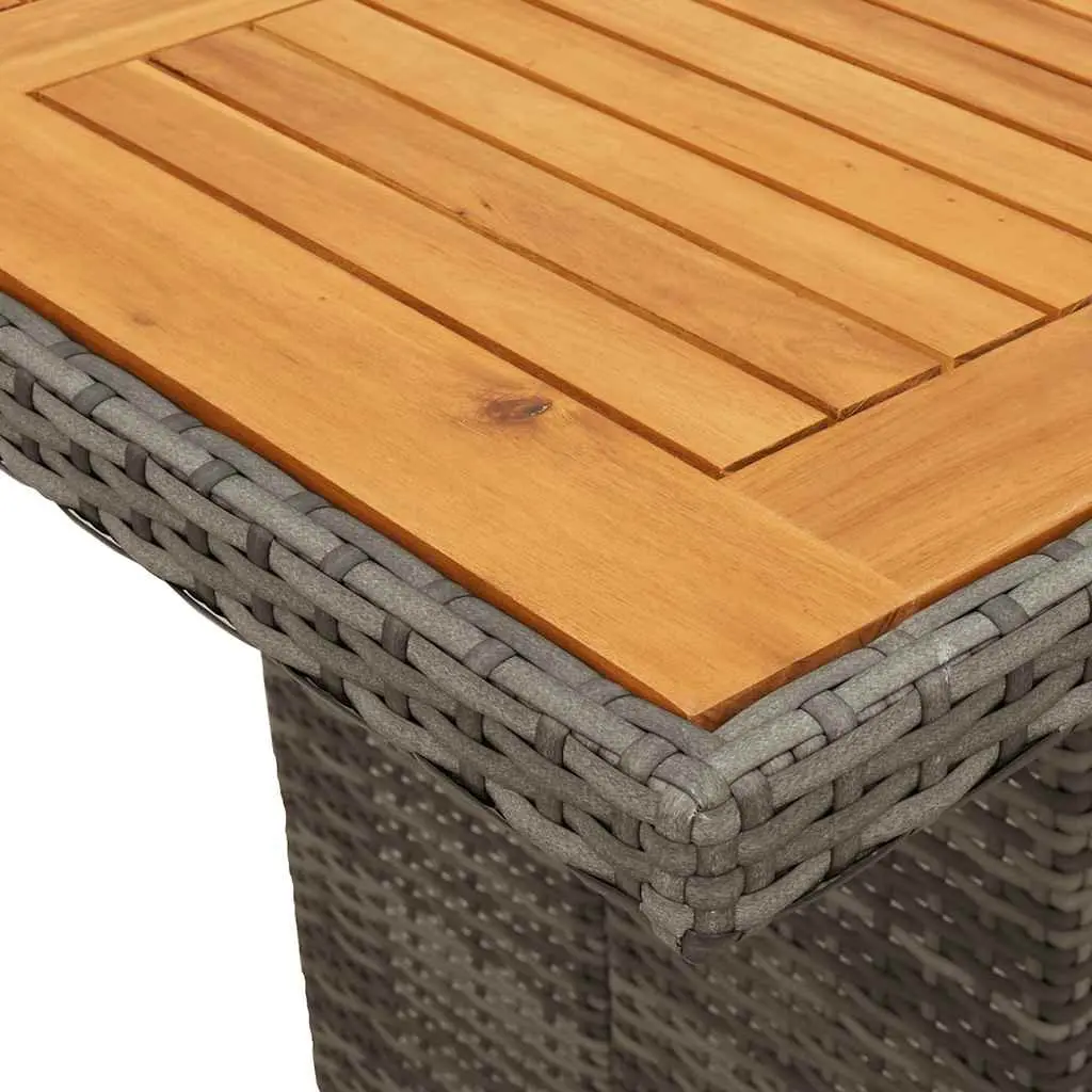 Outdoor Furniture Set 11 Piece Grey Poly Rattan Bistro Style with Cushions