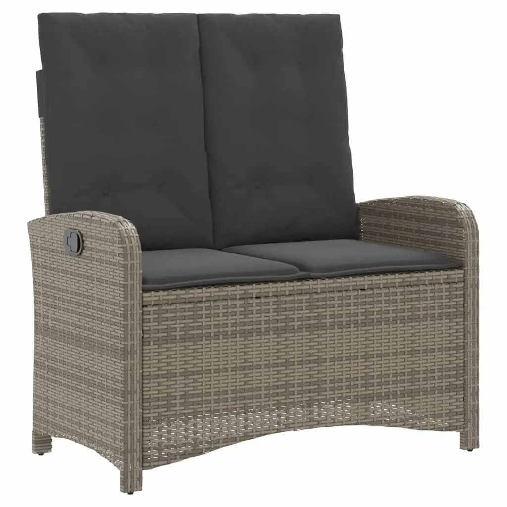 Garden Dining Set Adjustable Backrest 4 Piece Grey Poly Rattan