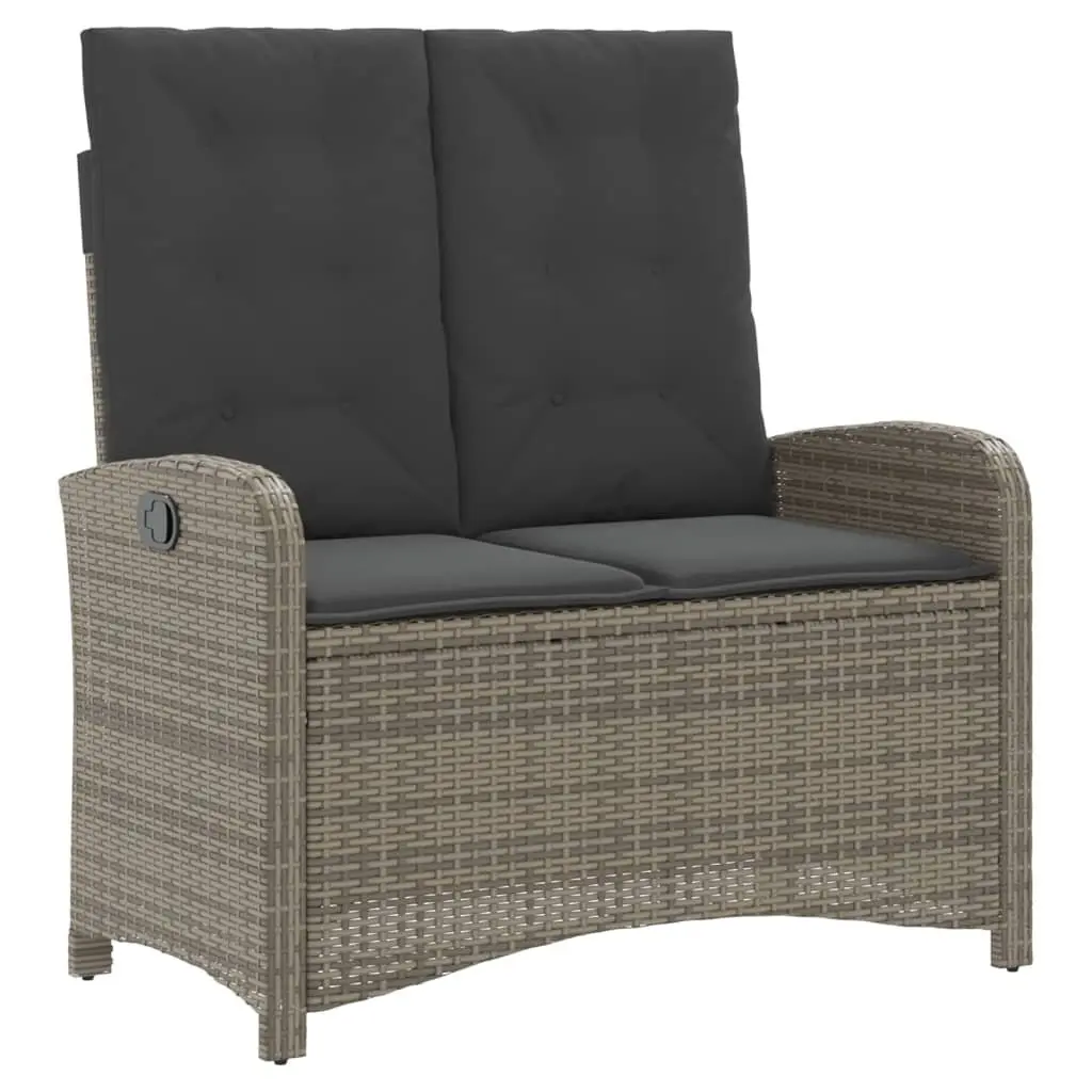Garden Dining Set Adjustable Tabletop 4 Piece Grey Poly Rattan with Cushions