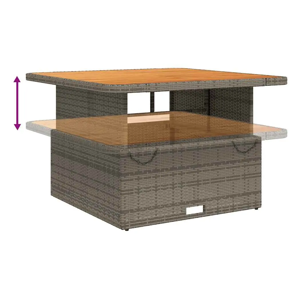 Garden Dining Set 2 Piece Adjustable Backrest Grey Poly Rattan