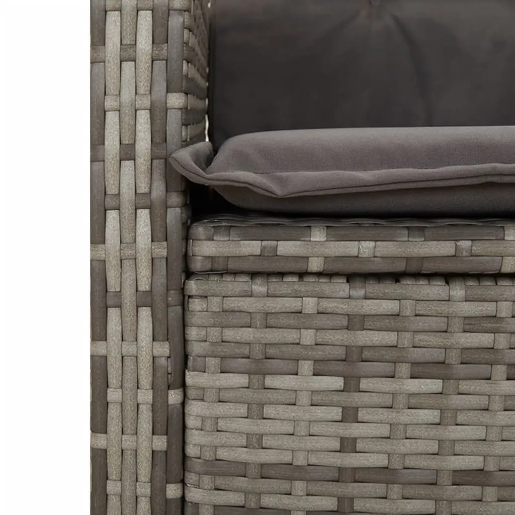 Garden Dining Set Grey Poly Rattan 4 Piece Outdoor Patio Furniture with Cushions