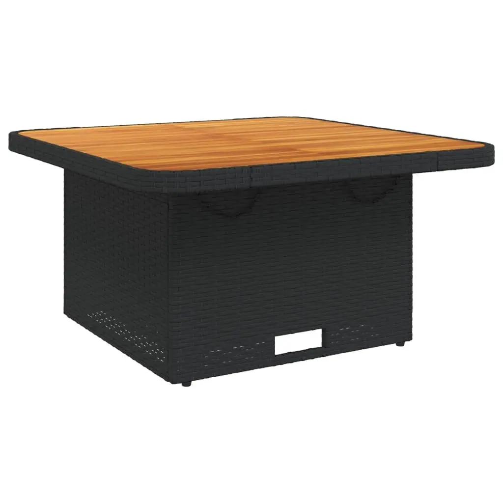 Garden Dining Set Adjustable Table 3 Piece Black Poly Rattan