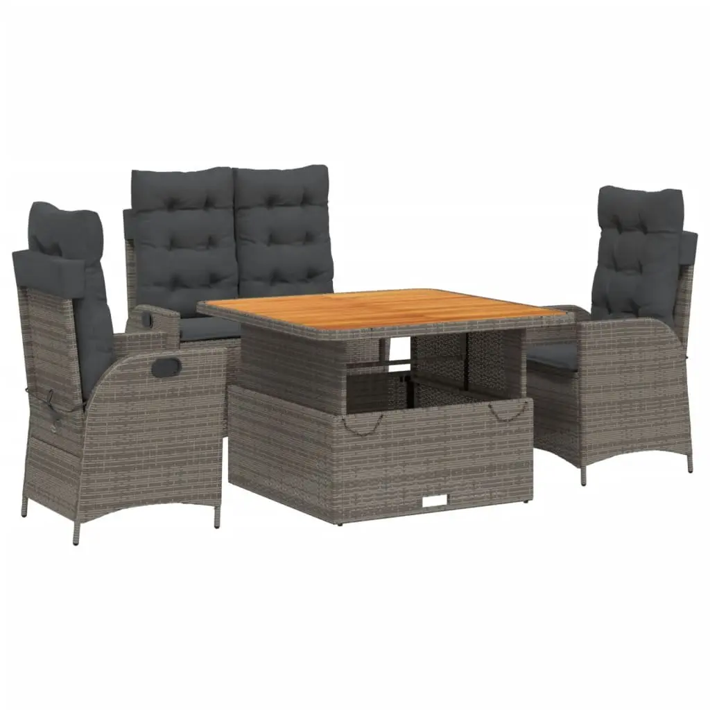 Grey Rattan Dining Set for Outdoor Enjoyment