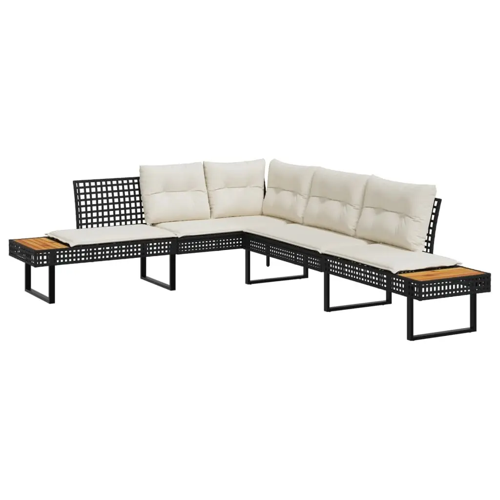 2 Piece Outdoor Garden Sofa Set with Cushions Adjustable Glass Coffee Dining