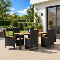 Join Friends with This 7-Piece Black Dining Set