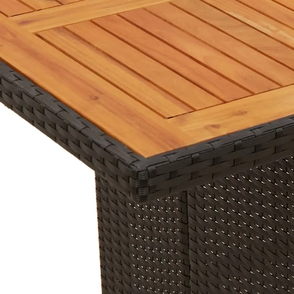 Outdoor Dining Set 9 Piece Black Poly Rattan Garden Furniture with Cushions