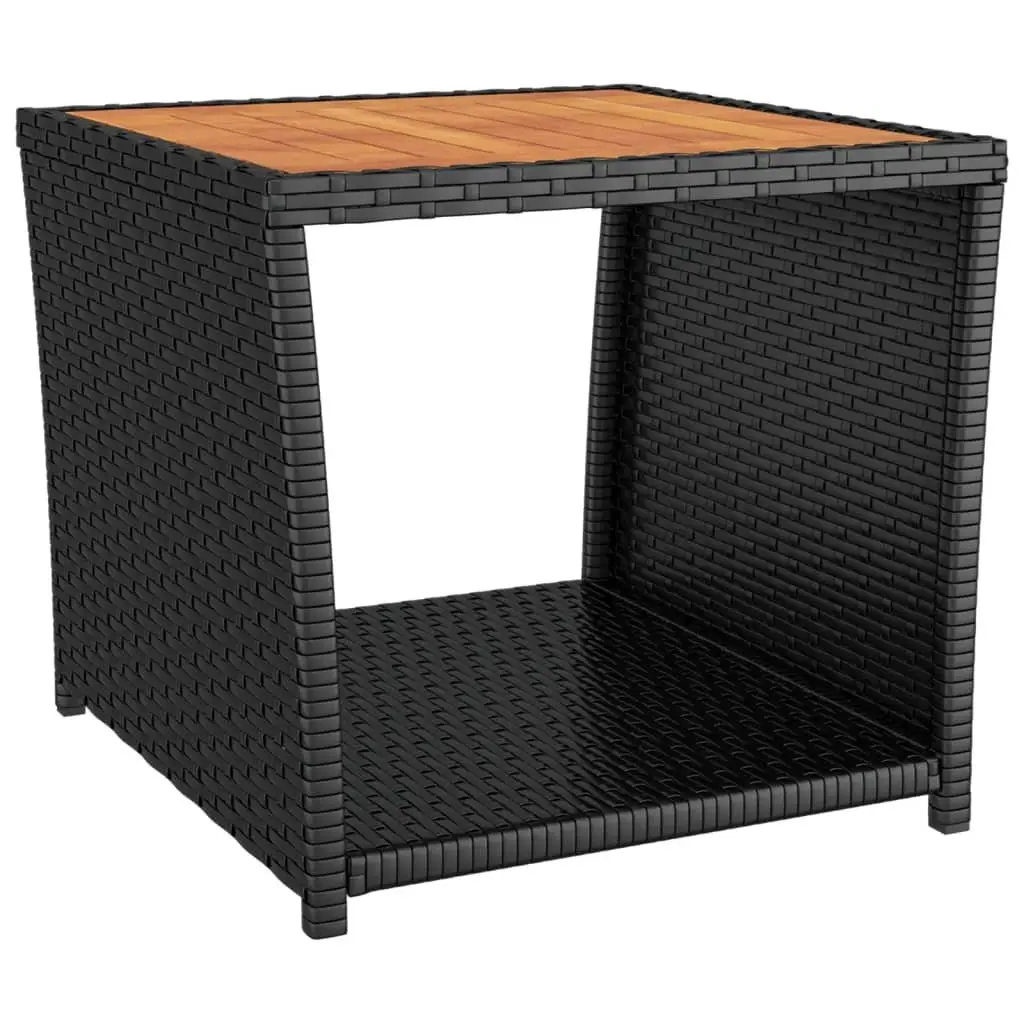 Outdoor Garden Dining Set Black Poly Rattan 3 Piece with Cushions
