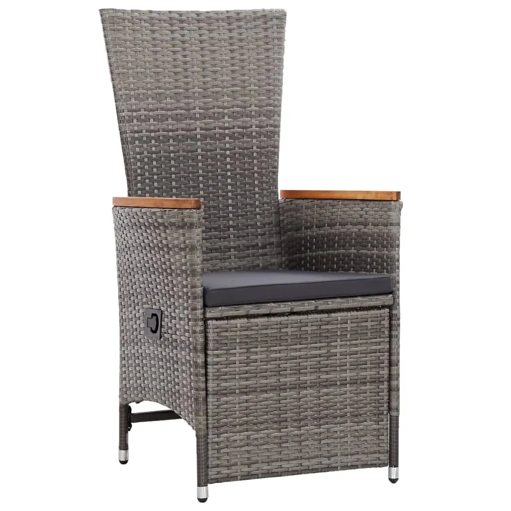 9PieceOutdoorDiningSetGreyPE RattanTableChairsPatioFurniture