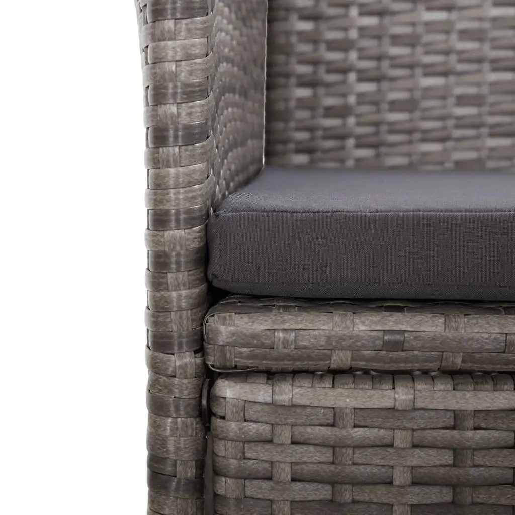 9PieceOutdoorDiningSetGreyPE RattanTableChairsPatioFurniture