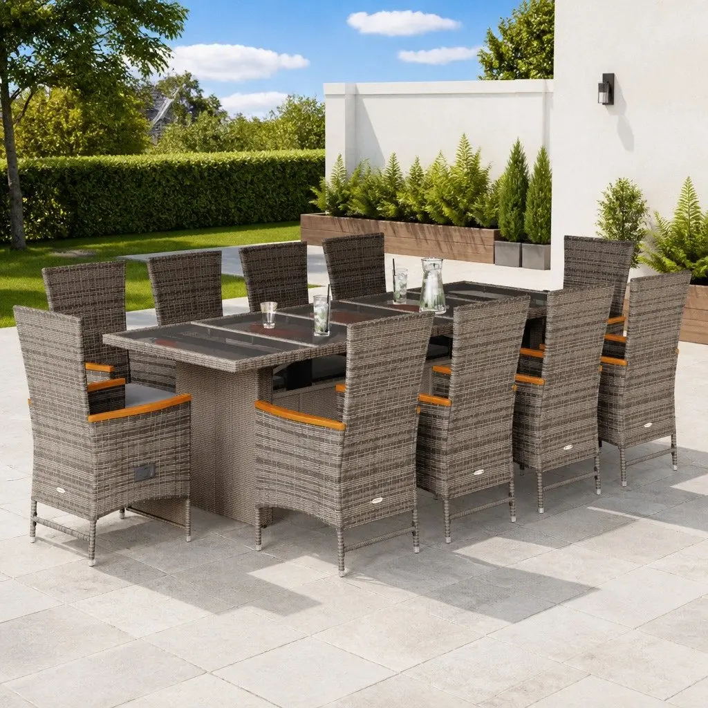 11 Piece Grey Garden Dining Set