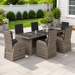 Your Outdoor Dining Solution: 7 Piece Set in Grey