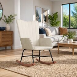 Your New Favorite Rocking Chair in White Velvet