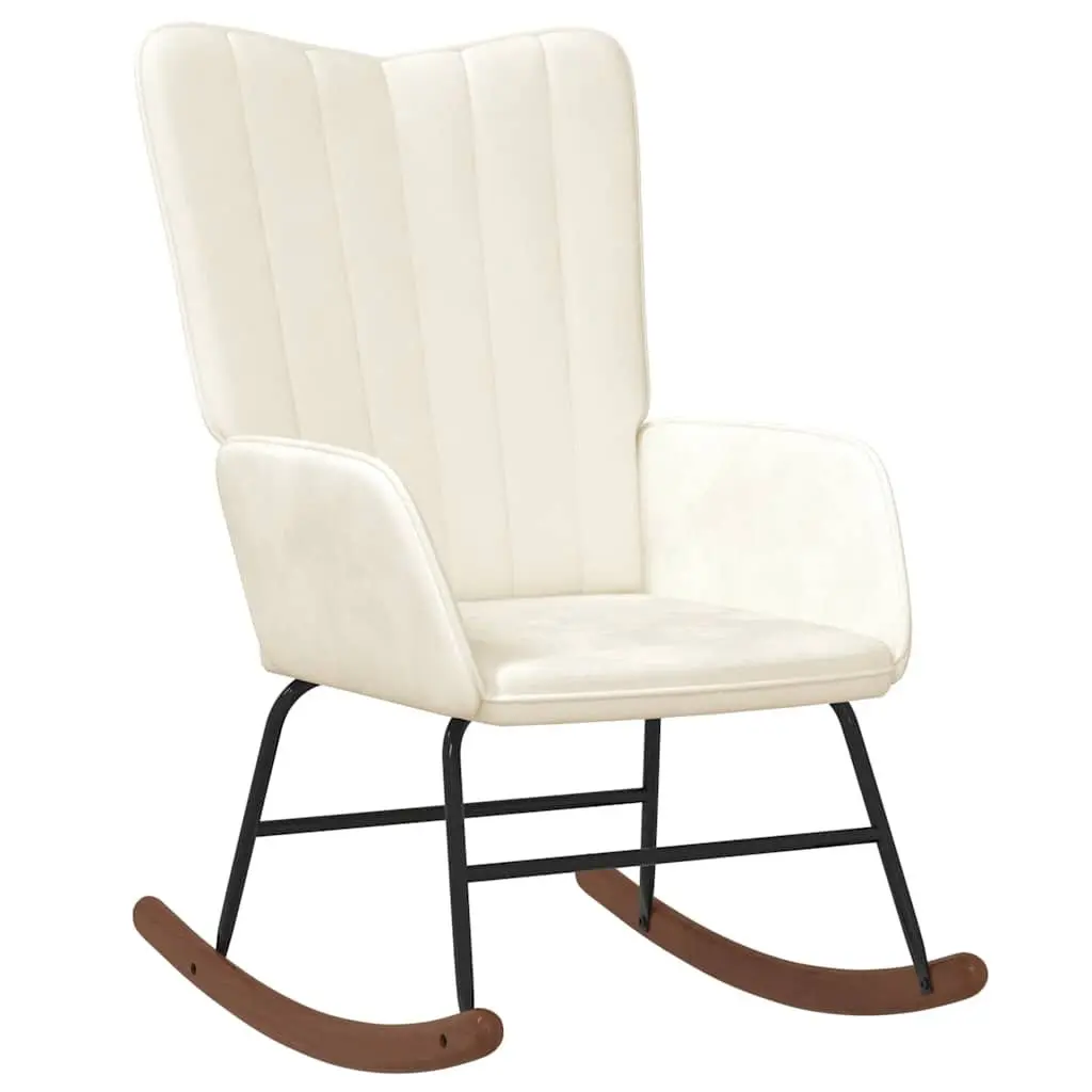 Rocking Chair in White Velvet