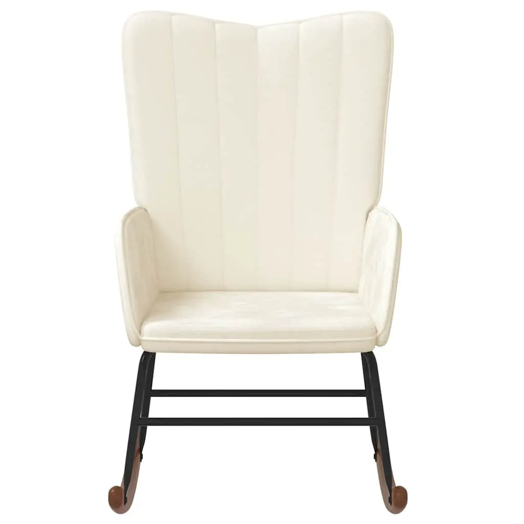 Rocking Chair in White Velvet