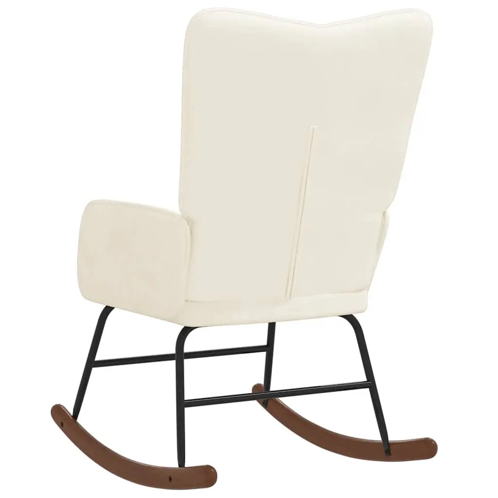 Rocking Chair in White Velvet