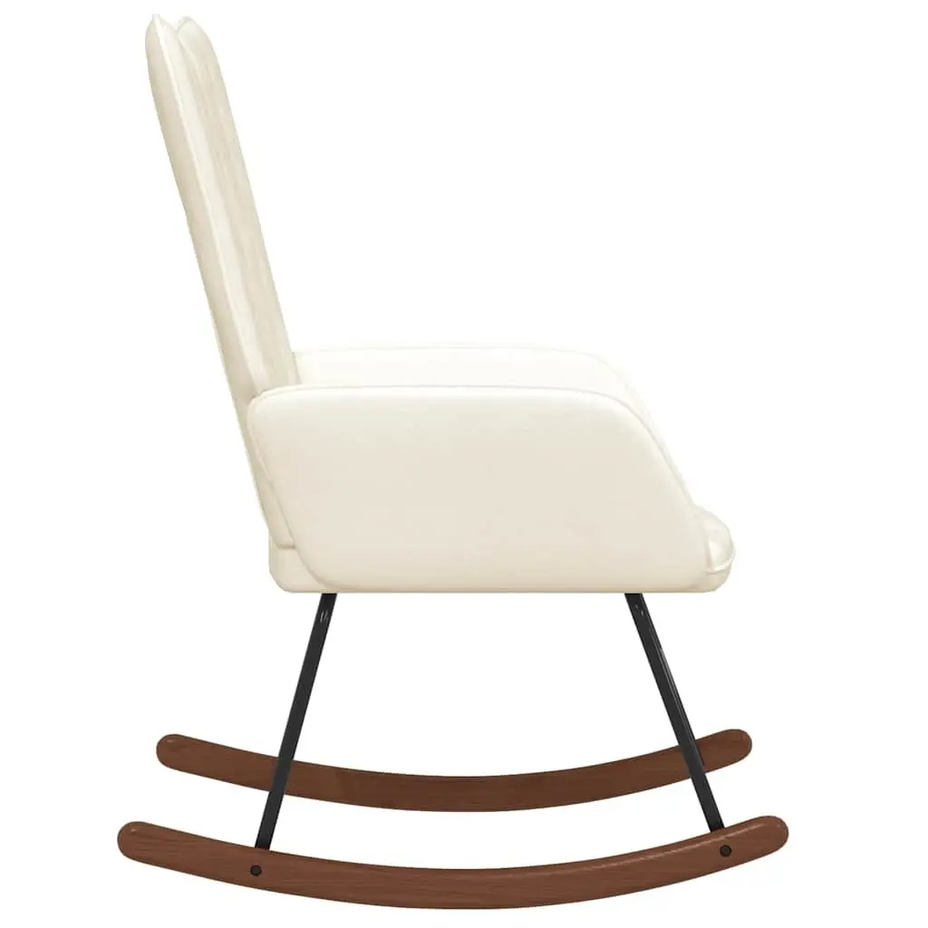 Rocking Chair in White Velvet