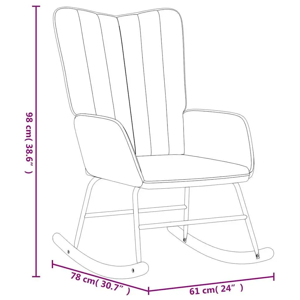 Rocking Chair in White Velvet