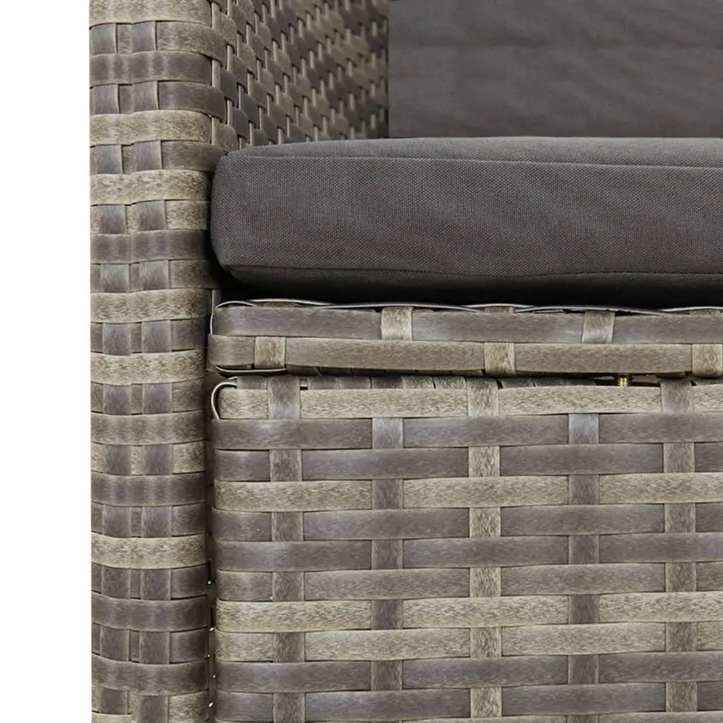 Outdoor Patio Furniture Set 11 Piece Grey Rattan Dining Set with Cushions and Glass Top