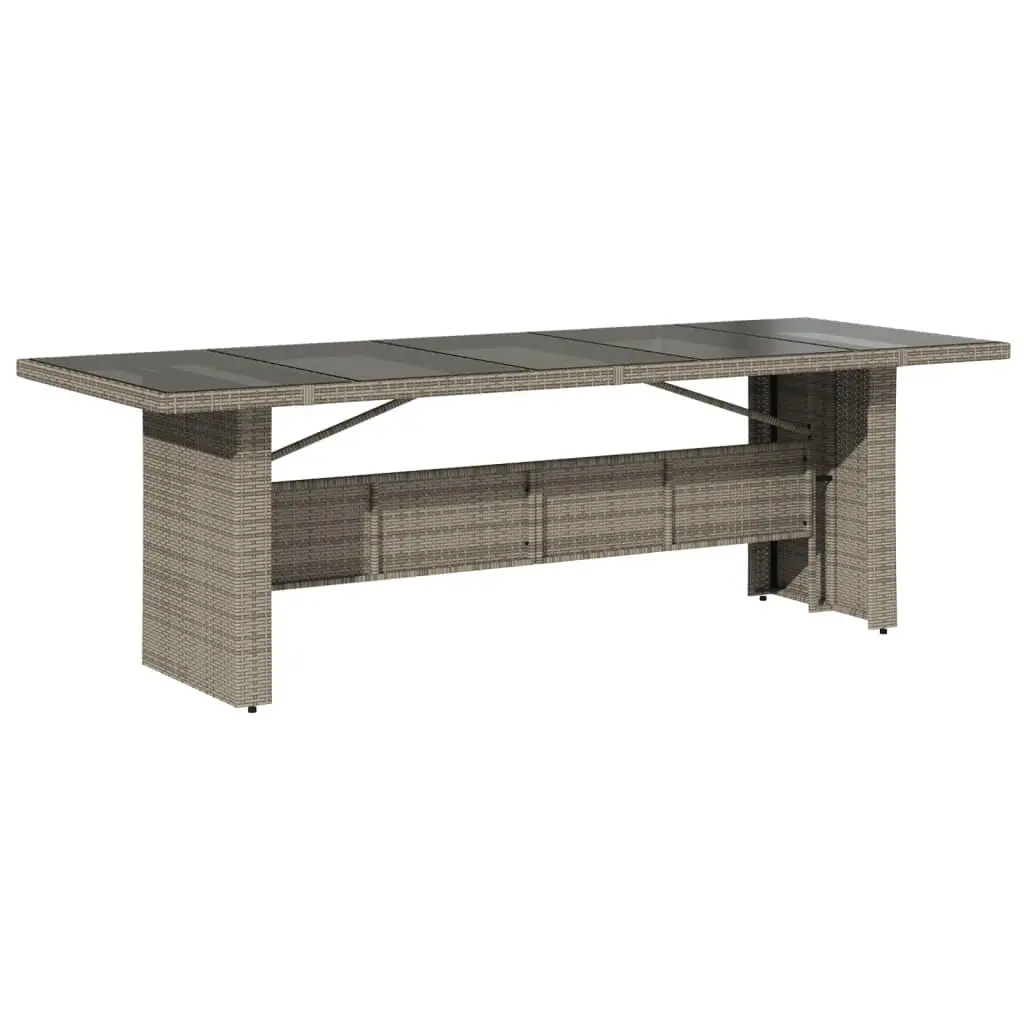 Outdoor Furniture Set 9 Piece Adjustable Backrest Grey Poly Rattan Dining Set with Cushions