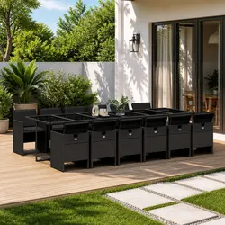Your Perfect 13-Piece Black Outdoor Dining Set Awaits