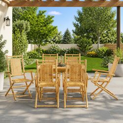 Folding Garden Chairs 6 pcs 53x66x99 cm Bamboo Brown Outdoor Seating Dining