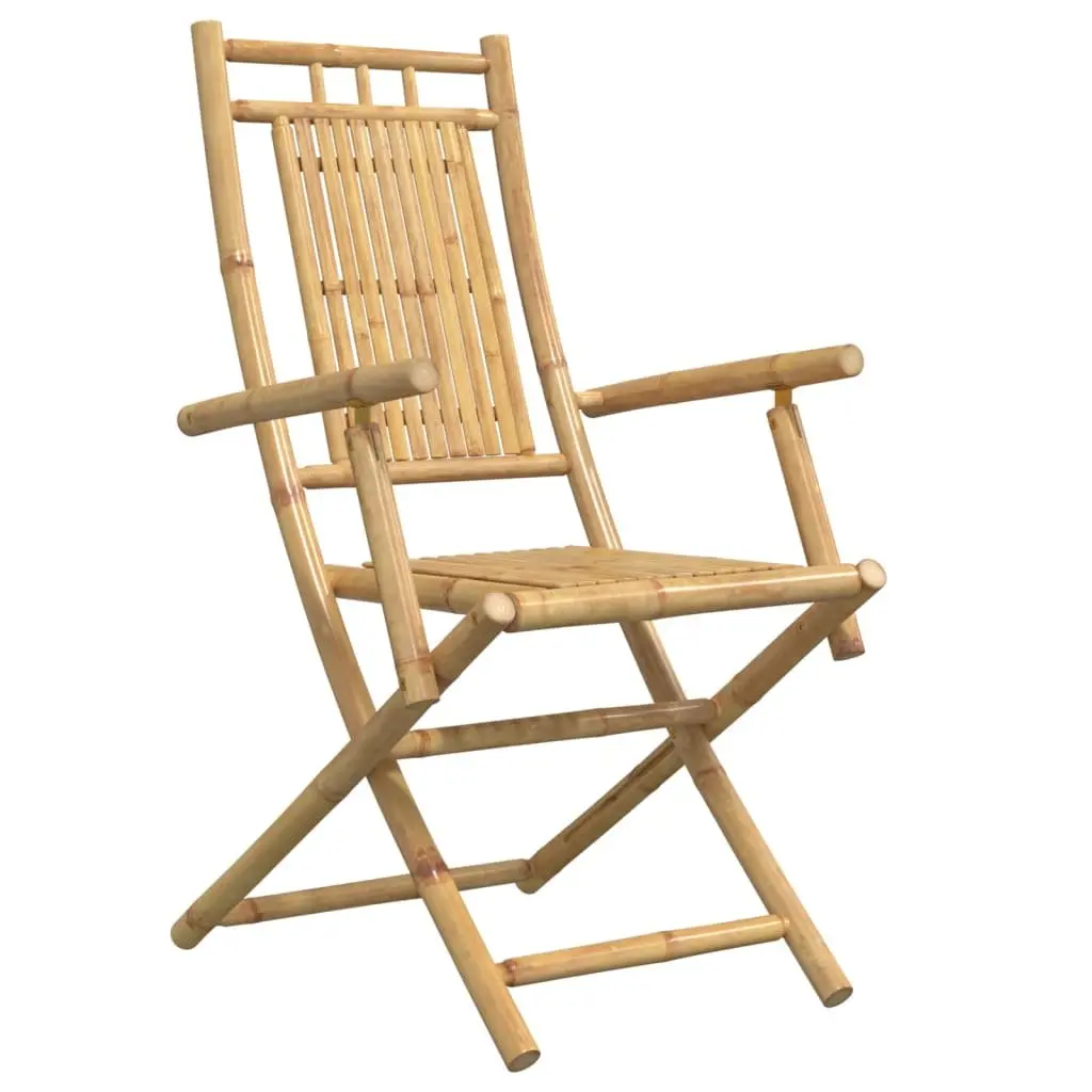 Folding Garden Chairs Bamboo Brown Outdoor Seating 53x66x99 cm 6 Piece