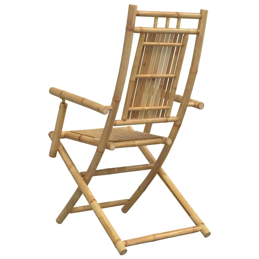 Folding Garden Chairs Bamboo Brown Outdoor Seating 53x66x99 cm 6 Piece