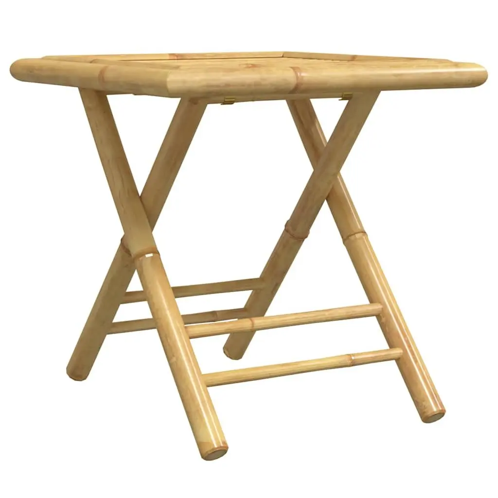 3 Piece Bistro Set Foldable Brown Bamboo Table Chairs