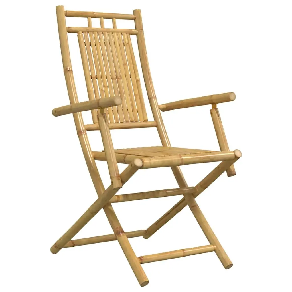 Bistro Set Bamboo Brown 3 Piece Outdoor Furniture Garden Patio Chairs Table