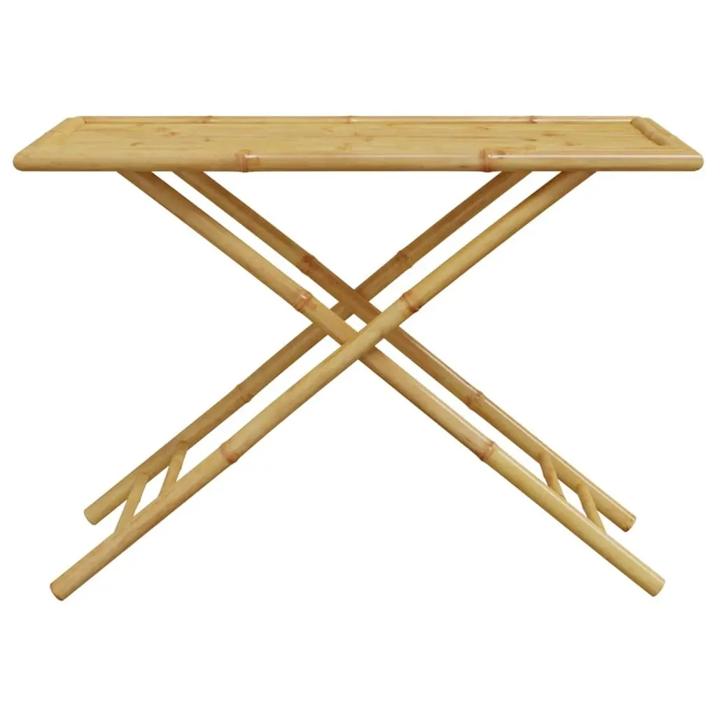 Garden Dining Set 5 Piece Bamboo Foldable Table and Chairs Brown Outdoor Furniture