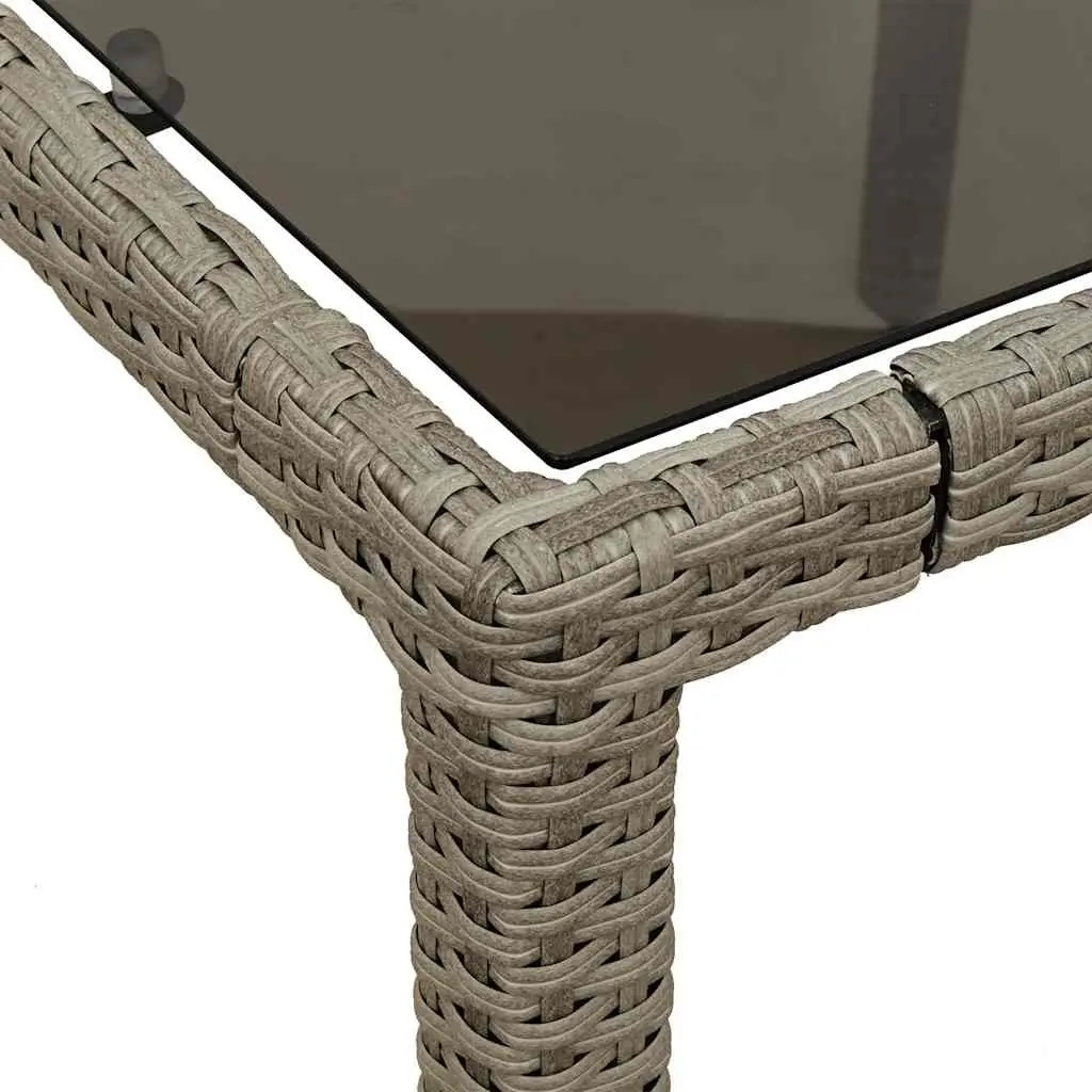 Garden Dining Set 5 Piece Outdoor Furniture Grey PE Rattan Table Chairs with Cushions