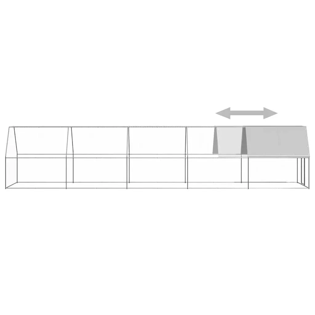 Chicken Cage 2x10x2m for Outdoor Living