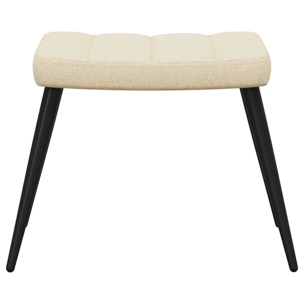 Relaxing Armchair with Footstool Cream Fabric Lounge Seat