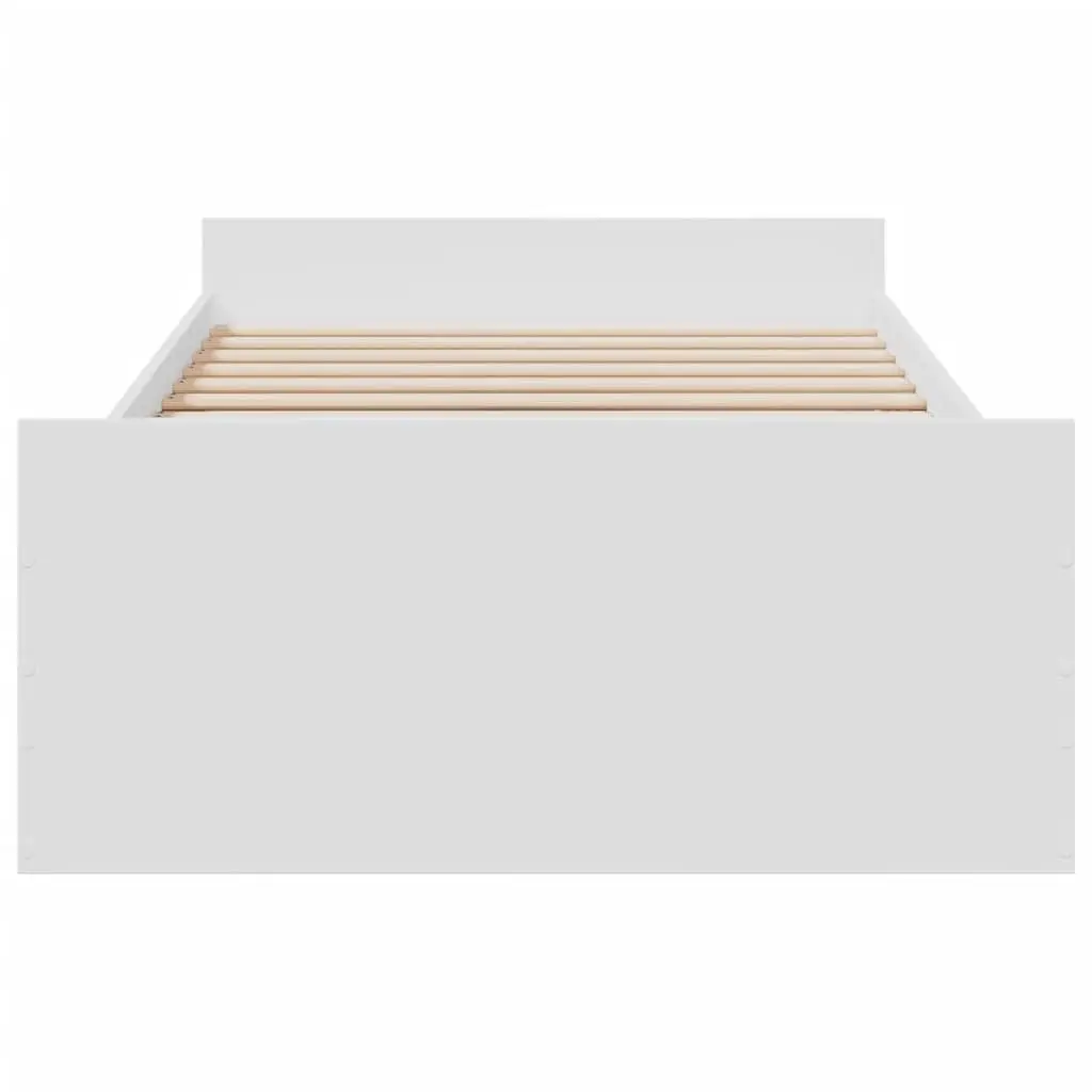 Bed Frame with Storage Drawers White 90x190 cm Bedroom Furniture
