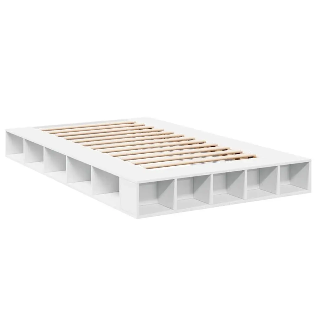 White Bed Frame with Storage Compartments