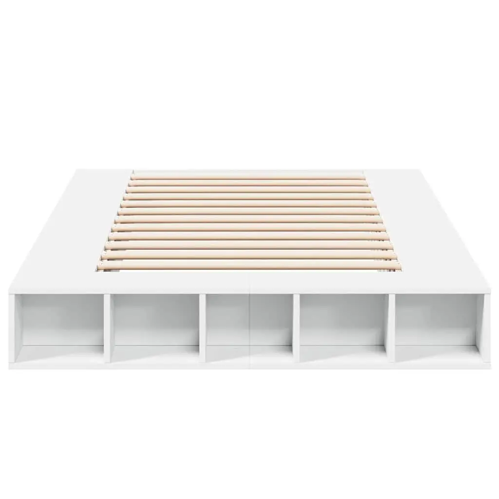 White Bed Frame with Storage Compartments