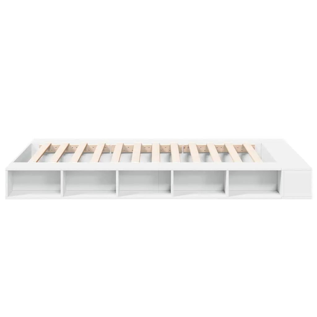 White Bed Frame with Storage Compartments