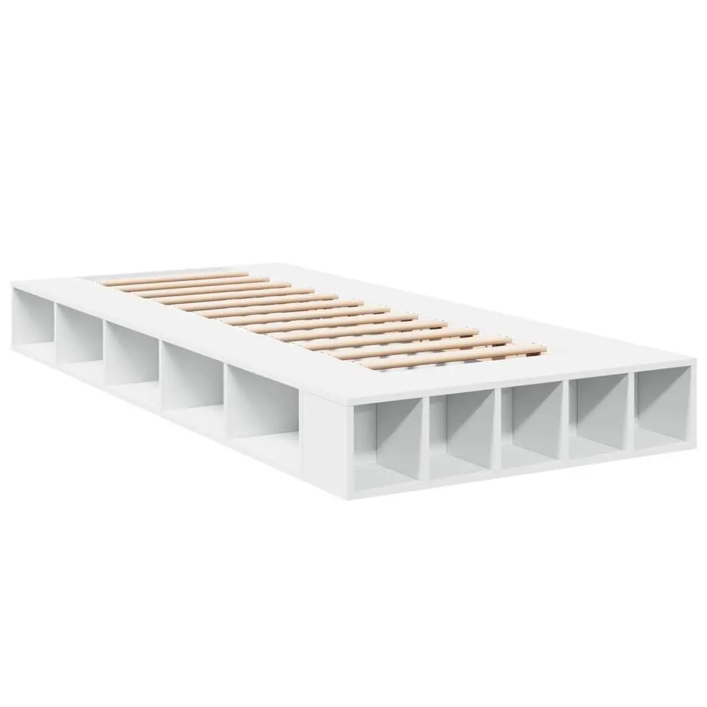 White Bed Frame 90x190 cm with Storage
