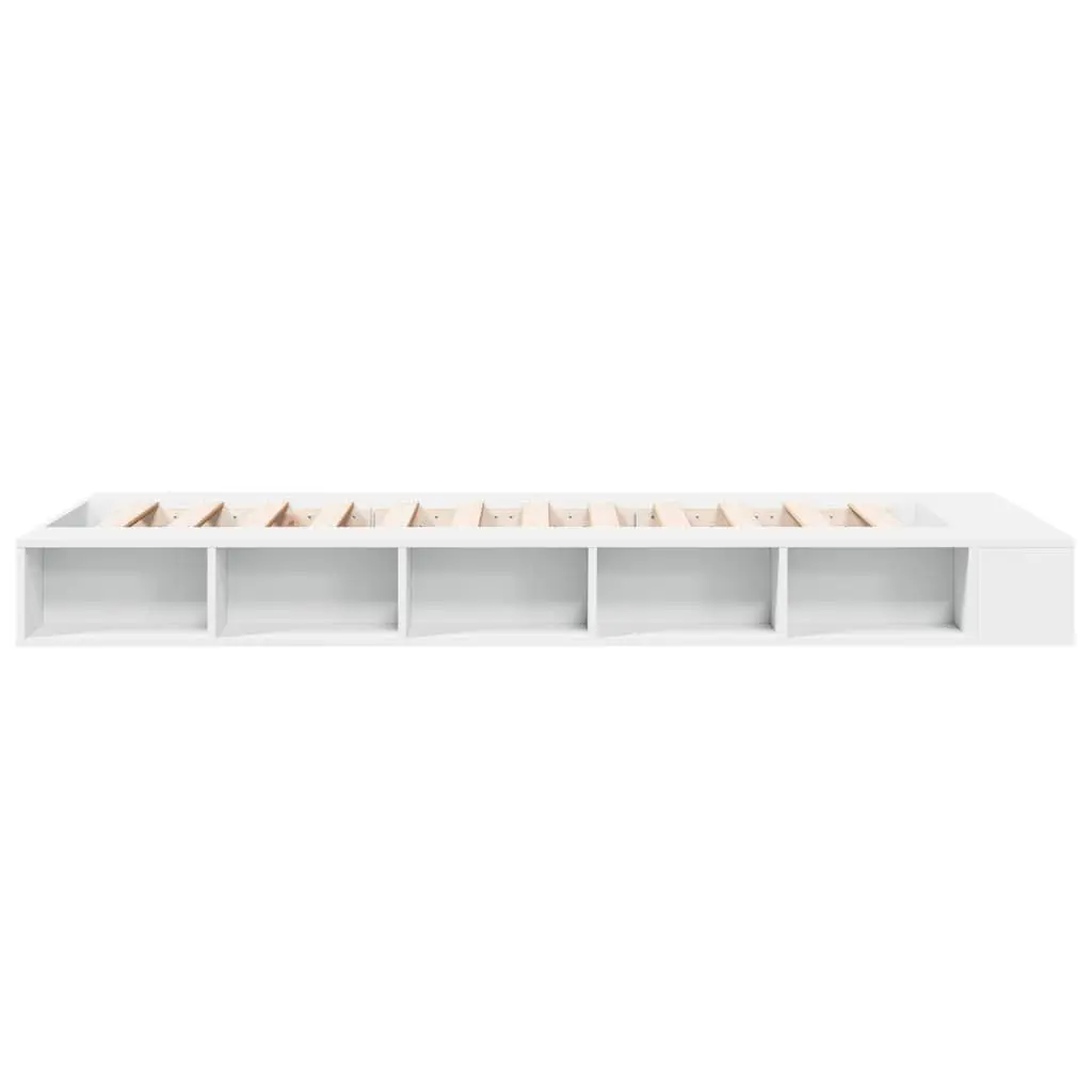 White Bed Frame 90x190 cm with Storage