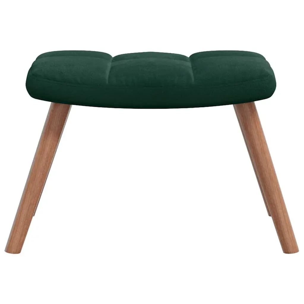 Green Velvet Armchair and Stool Set