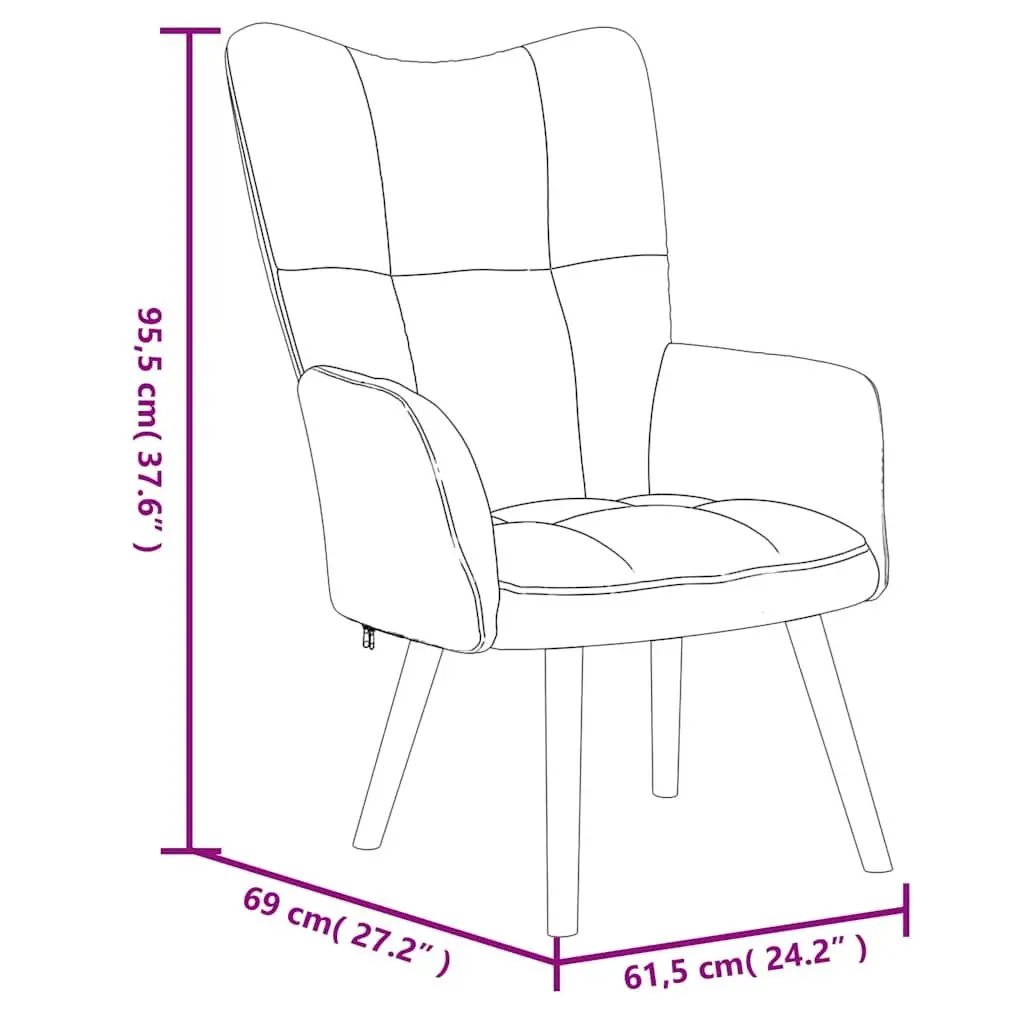 Relaxing Armchair with Footstool Black Velvet Accent Chair Padded Sitting Room