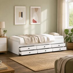 Your Versatile Daybed with Storage Drawers in White