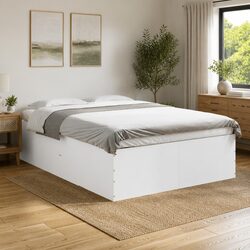 Friendly White Bed Frame 135x190 cm for Your Bedroom