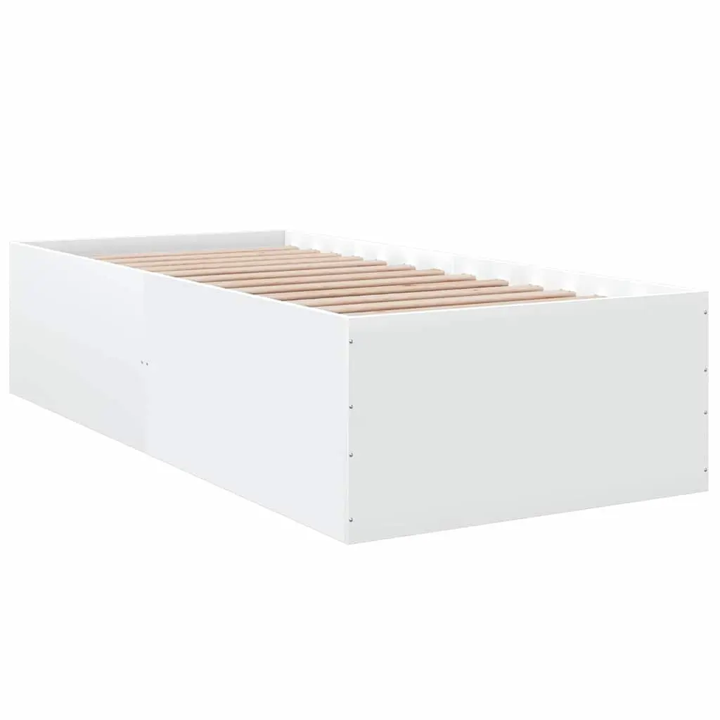 Bed Frame 90x190 cm White with Slatted Support