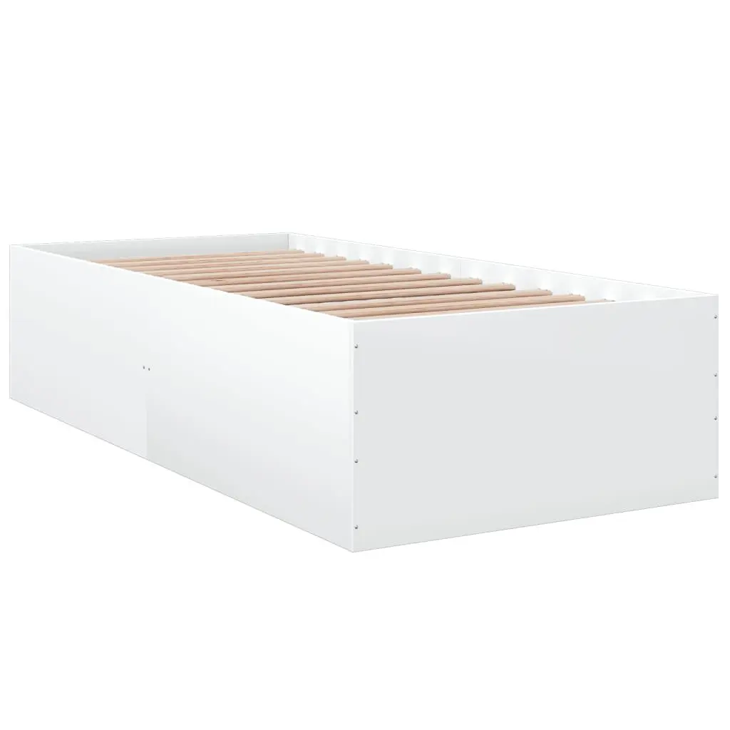 Bed Frame 90x190 cm White with Slatted Support